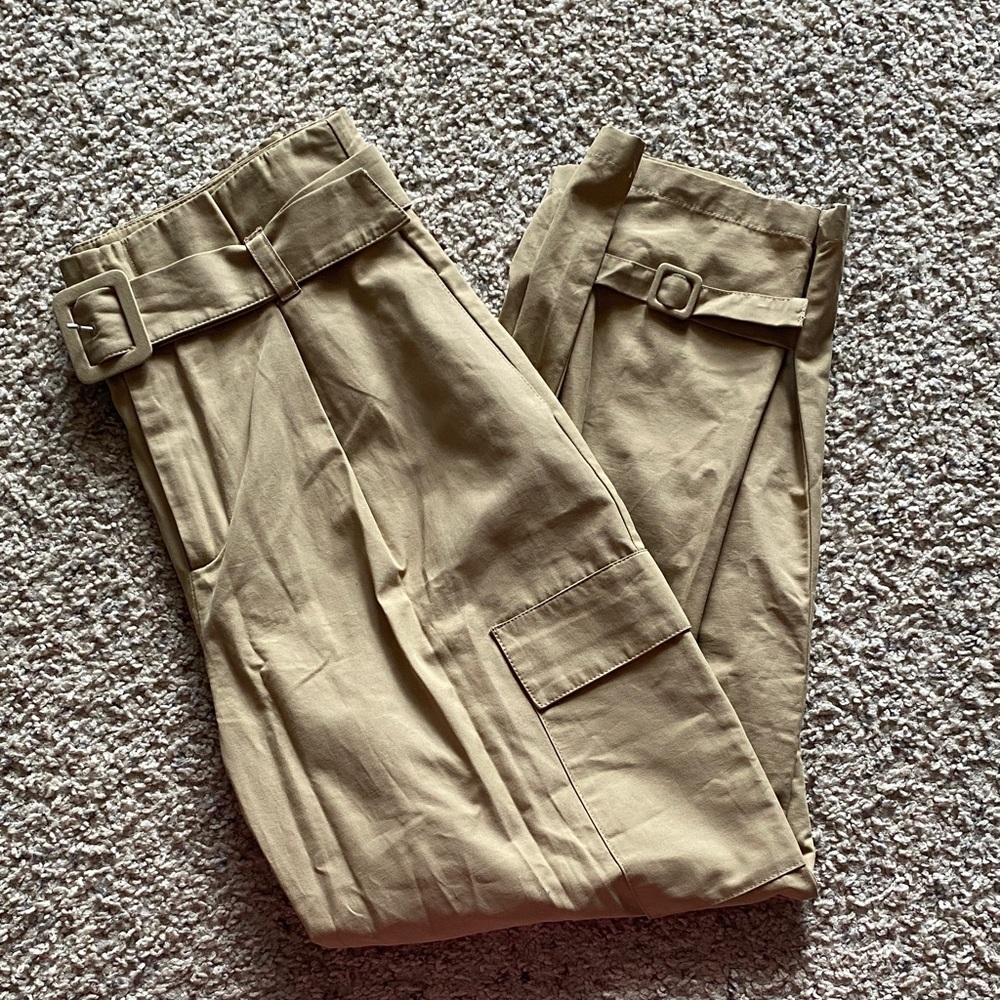 Zara Womans Tan Khaki Pants